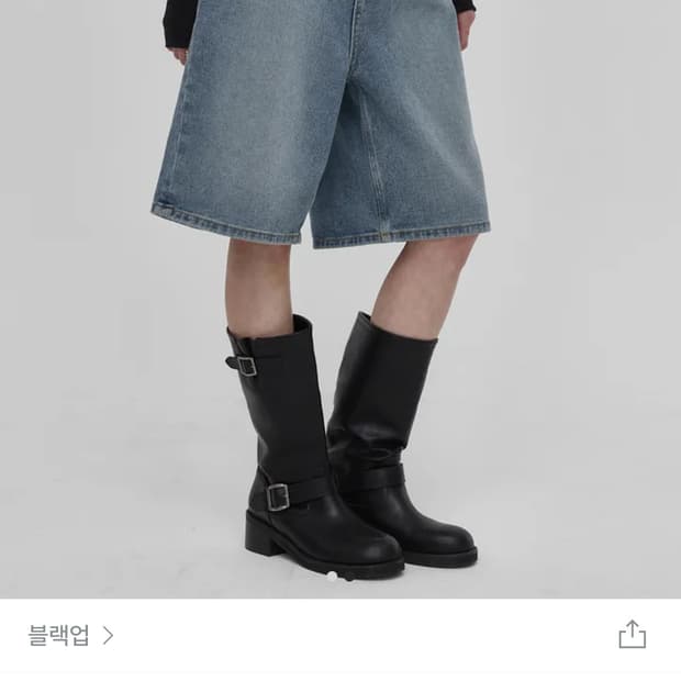 블랙업 B-DENIM 워싱 하프 팬츠 023 중청
