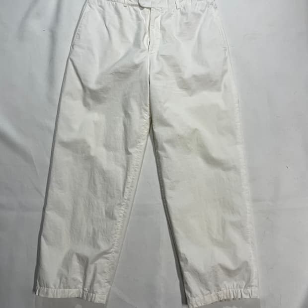 에르메스 화이트 코튼 트라우저