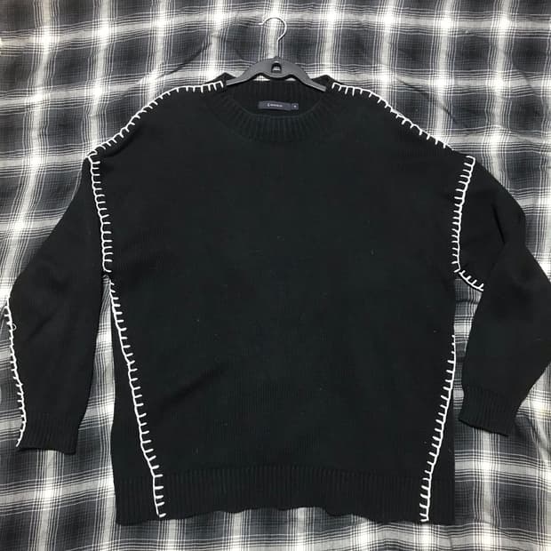 재팬 00s 레이지블루 헤비 로프 니들 니트 스웨터 오버핏