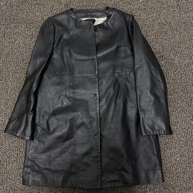 데무 박춘무 여성 양가죽 롱코트 블랙 85사이즈