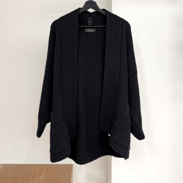 이자벨마랑 블랙 아이돌 와플 니트 가디건