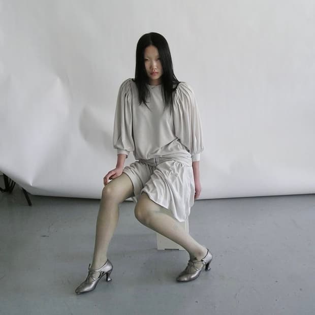 eonts 아르누보 드레스 세이지그린