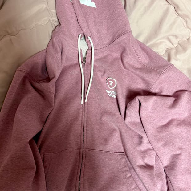 에이프 AAPE 핑크 후드집업