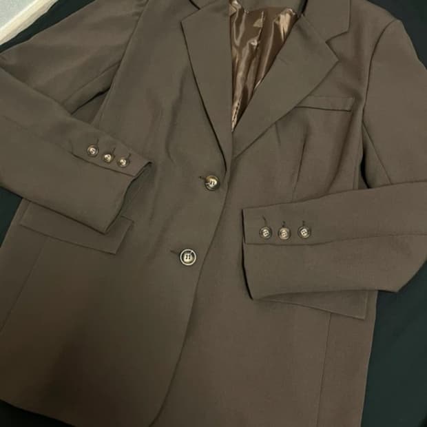 블랙업 블레이저 자켓 브라운