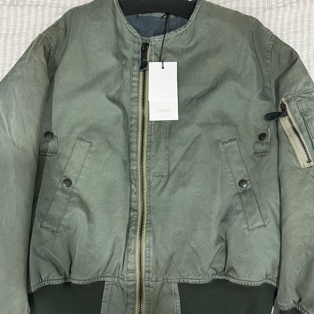 A.presse 빈티지 실크 플라이트 커스텀 자켓 세이지