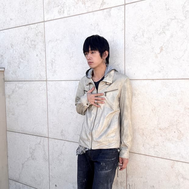 Dirty Washed Neck Buckle Detail Jacket