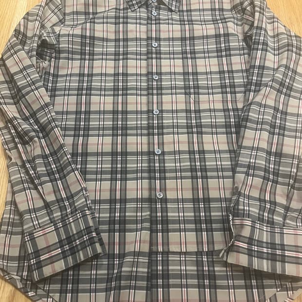 솔리드 옴므 체크 셔츠 48