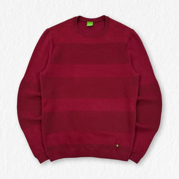 휴고보스 골 디자인 니트 와인