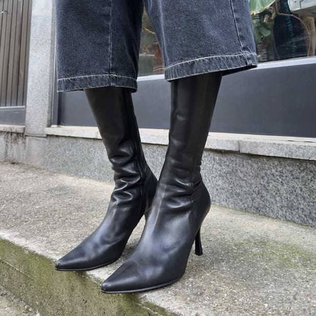 00s 카메오 이탈리아 가죽 스틸레토 부츠