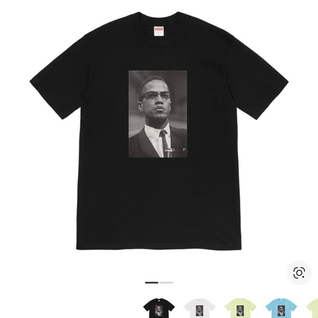 슈프림 말콤 X 포토티 블랙 M