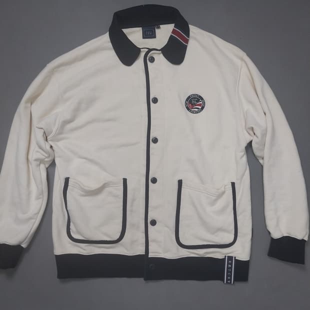 [L] 로맨틱크라운 라운드 카라 코튼 가디건 오트밀