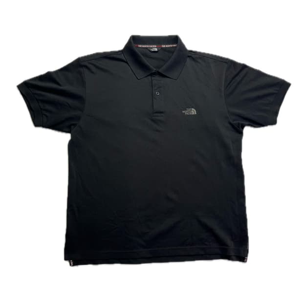 구제 노스페이스 카라 반팔티 검정 중고 빈티지