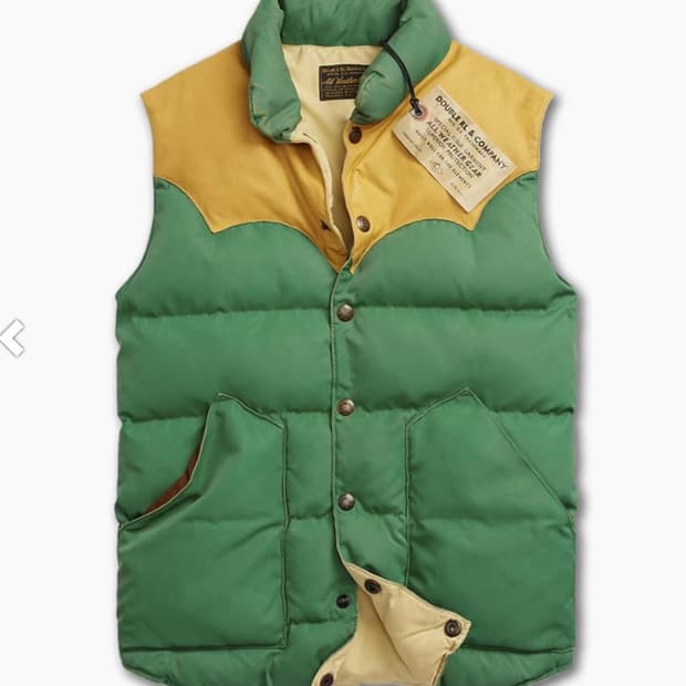 RRL, 더블알엘, 요크레더 패딩 베스트, M