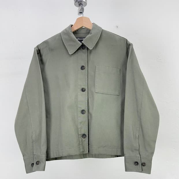 에디바우어 솔리드 민티 포켓 코튼 셔츠 자켓