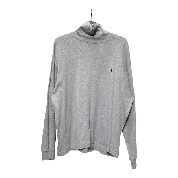 폴로 랄프로렌 목폴라 긴팔 티셔츠 터틀넥 포니 로고 디테일 그레이