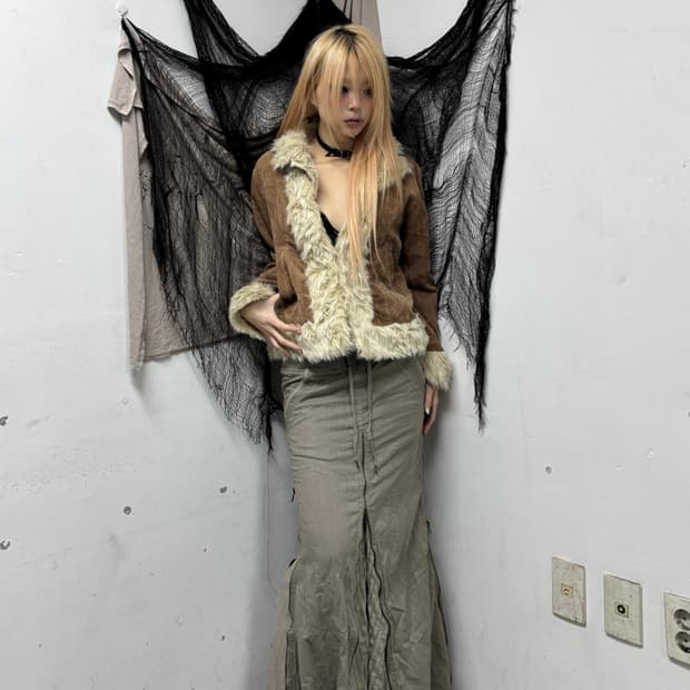 Pinterest Mood Fur Trimming Brown Jacket