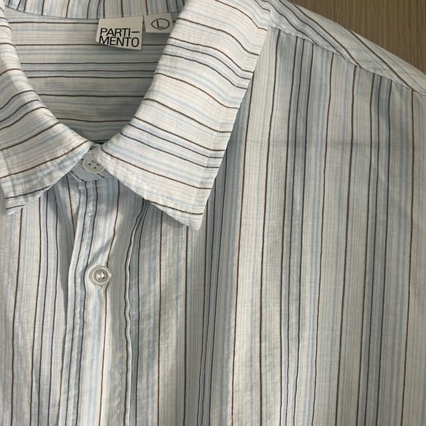 Partimento 블루 스트라이프 여름 셔츠