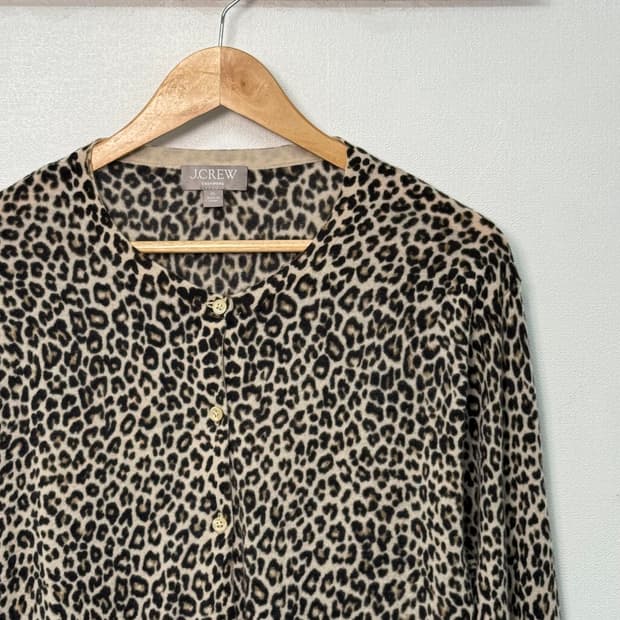 J.crew Leopard Cashmere Cardigan/N102