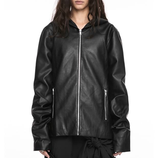 (구매) 나체 후드 레더 자켓