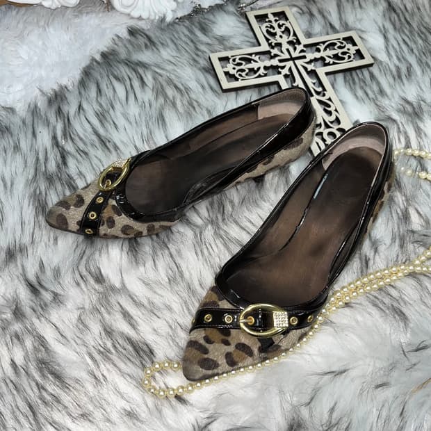 빈티지 송치 호피힐