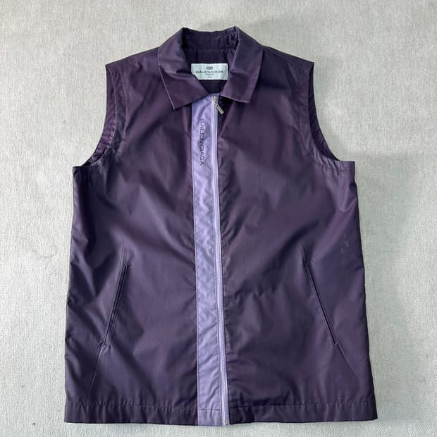 95 발렌시아가 00s 나일론 퍼플 베스트 자켓 