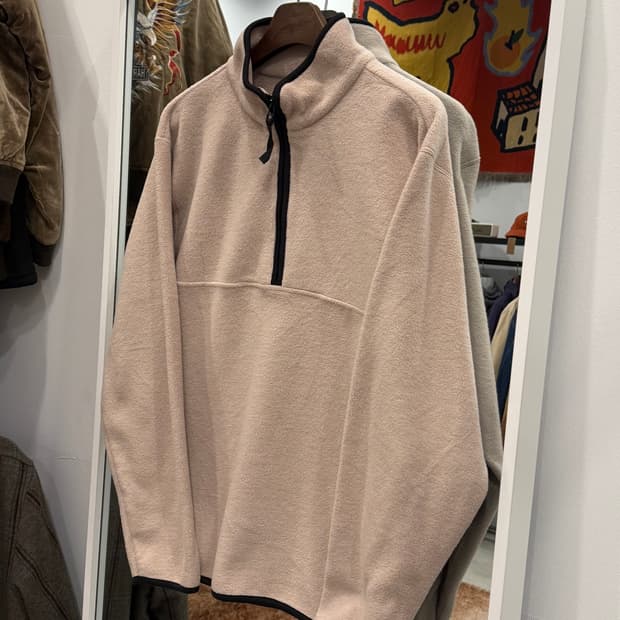 90s Uniqlo 올드 유니클로 플리스 신칠라 하프 집업