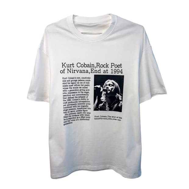 너바나 커트코베인 레터링 프린팅 티셔츠 