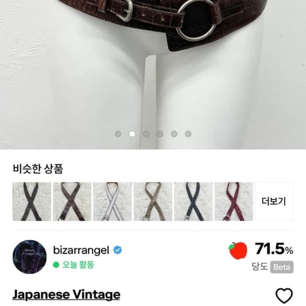 그런지 페어리 와투케 y2k 레더 벨트 벨트