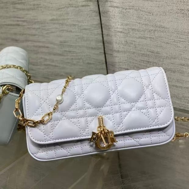 디올 시그니처 넝쿨 체크로 클래식한 레터링 참장식