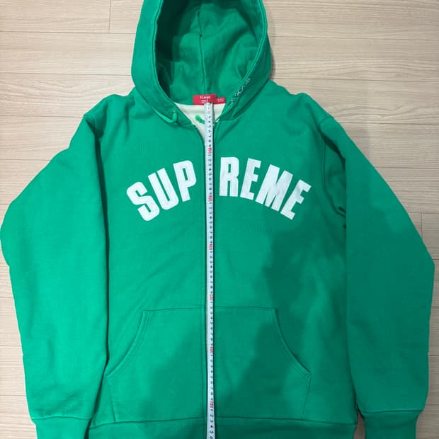 08FW 슈프립 아치로고 써멀 후드 짚업