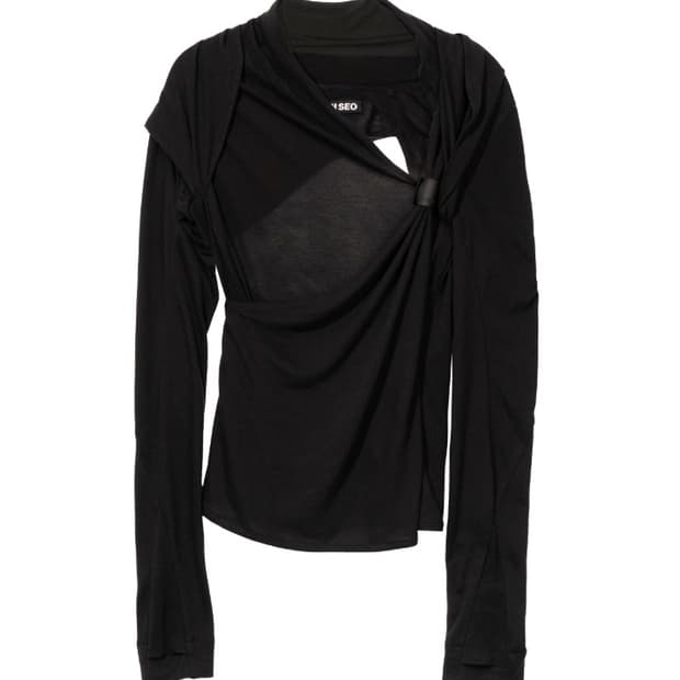 Hyein Seo | Tied Long Sleeve Top (black)