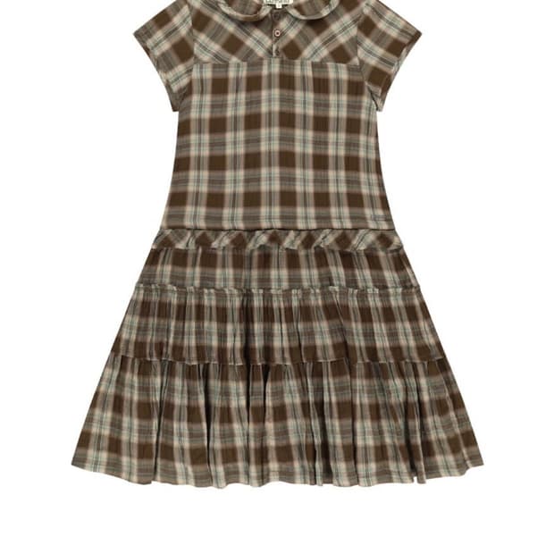 RAW EDGE CHECK ONE PIECE BROWN 