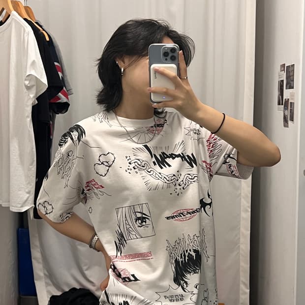 hsbn 멘헤라 애니메 티셔츠