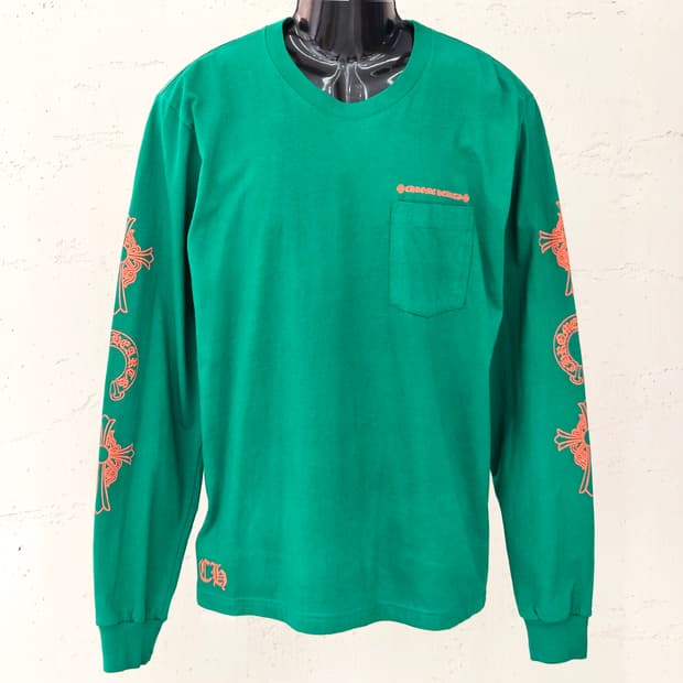 [L] 미사용 크롬하츠 말발굽 롱슬리브 그린 B1213C128