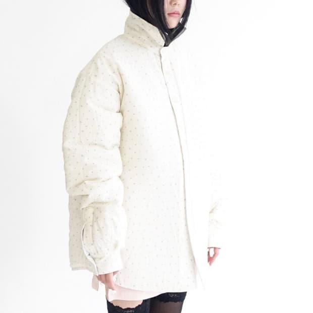 샵페어리 padded cozy pattern shirt (cream)