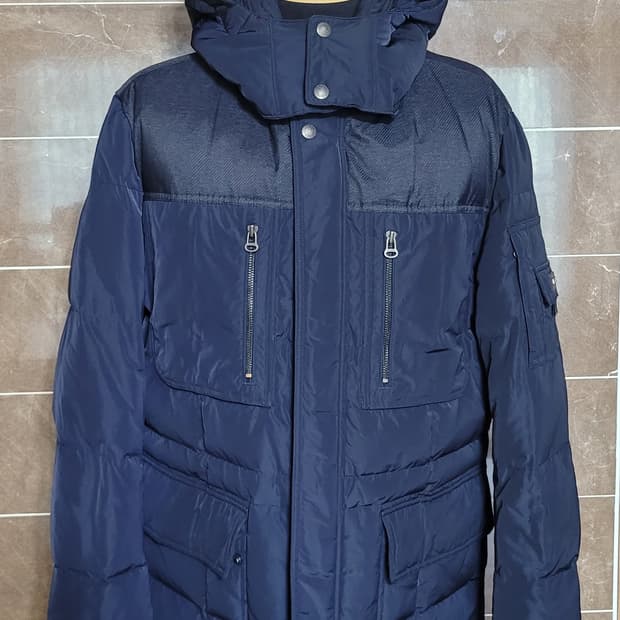 (남성105사이즈)OLZEN 남성 네이비 다운 패딩