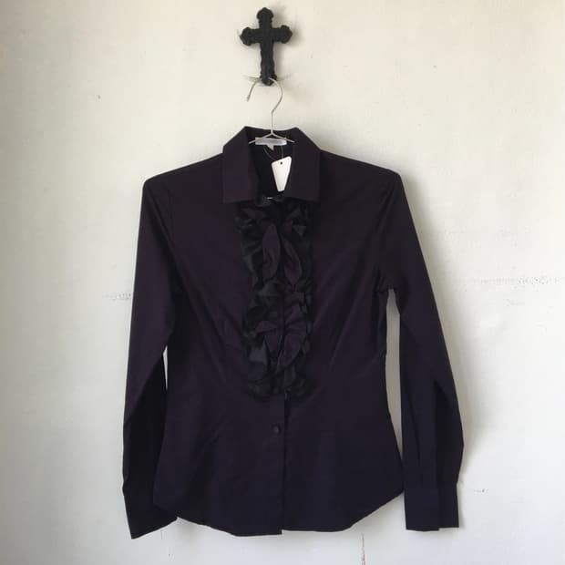 Naracamicie ruffle point stripe pattern