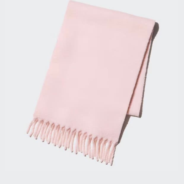 유니클로 핑크 머플러 수플레청키스톨 딸기우유 갸루 모리걸 히메