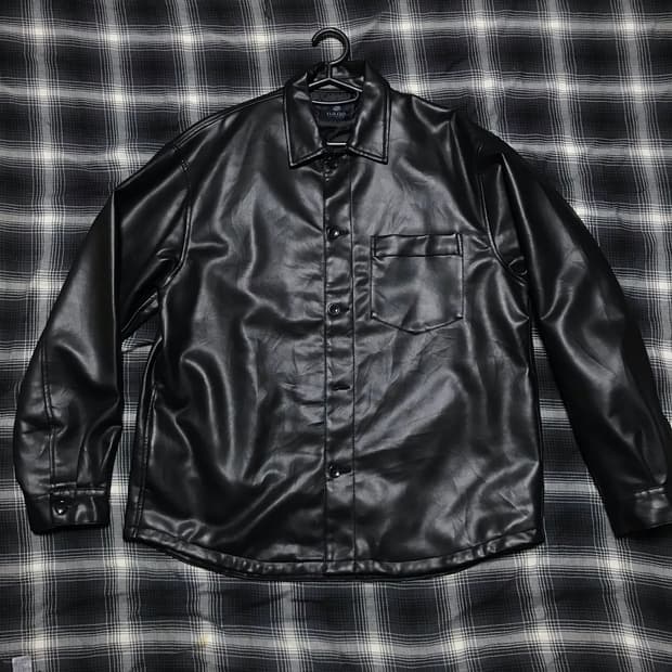 재팬 나노 유니버스 레더 오버핏 셔츠 자켓