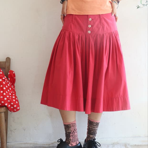 [45rpm] Red Culottes Pants