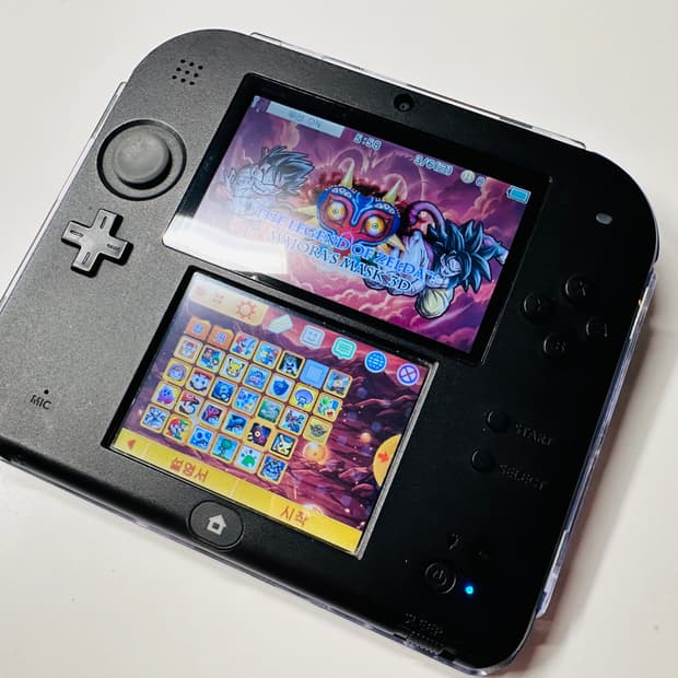 닌텐도 2DS 식빵 블랙 국내 정발판 64GB 완료 판매 (3DS)