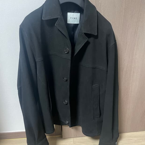 타임옴므 램스킨 오픈 칼라 자켓 (95사이즈) 팔아요.