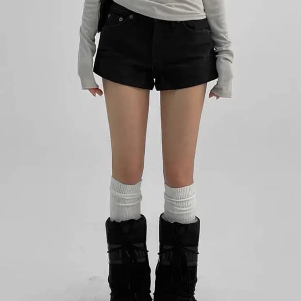 oot 데님 흑청 반바지 숏팬츠