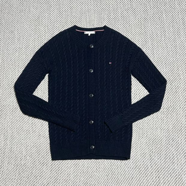 [S] Tommy 타미힐피거 우먼즈 네이비 케이블 니트 가디건