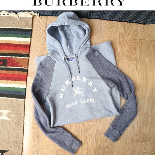 
일본판 BURBERRY 버버리 블루라벨 코튼100% 후드 빅로고 원피스