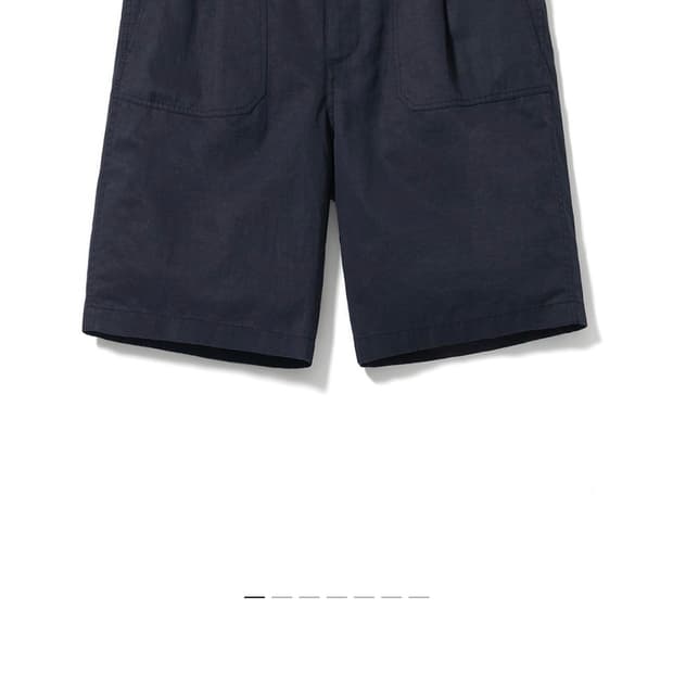 포터리 린넨 원플리츠 퍼티그 쇼츠 네이비 1사이즈