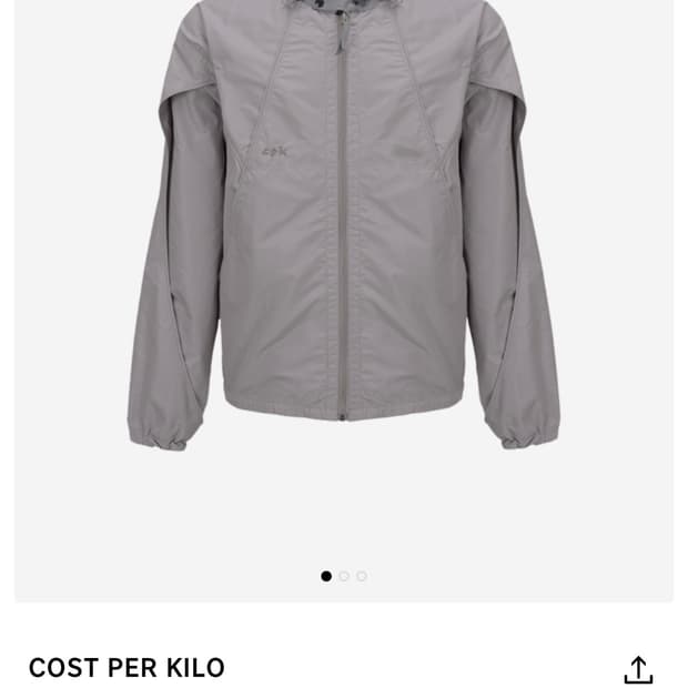 코스트 퍼 킬로 나일론 후디 트랙 자켓 그레이 L