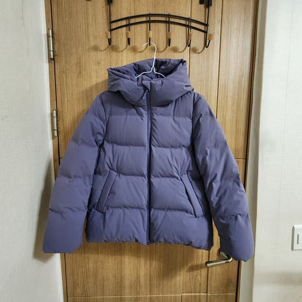 (M)여성 유니클로 심리스 후드 다운 패딩