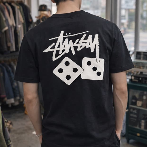 🧥  Stüssy 스투시 다이스 로고 반팔 티셔츠 (Black)