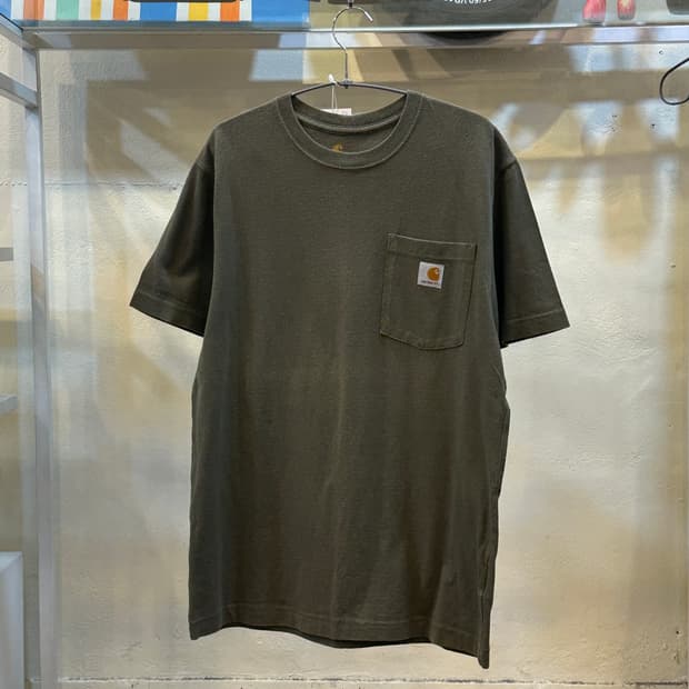 칼하트 포켓 반팔 티셔츠 올리브 S